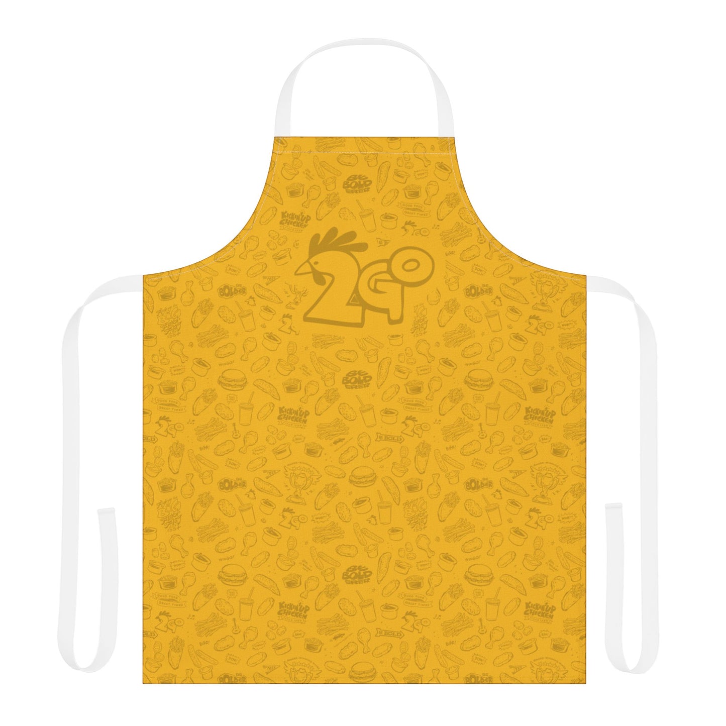 Dark Yellow on Yellow "2Go" Playful Chef Apron with Colorful Straps - Perfect for Cooking Enthusiasts