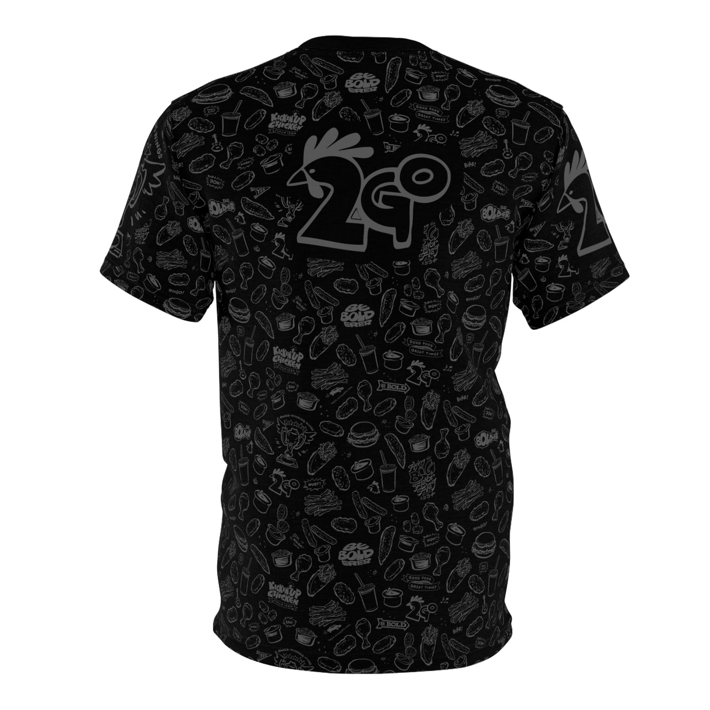 Light Gray on Black "Wings Pattern" Award-Winning Snack Theme Unisex Tee - Fun, Unique Apparel for Food Lovers