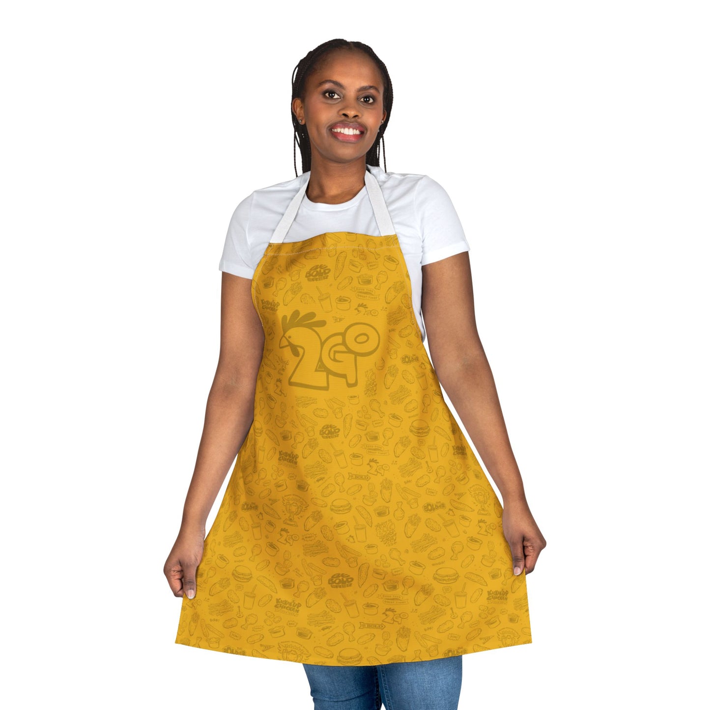 Dark Yellow on Yellow "2Go" Playful Chef Apron with Colorful Straps - Perfect for Cooking Enthusiasts