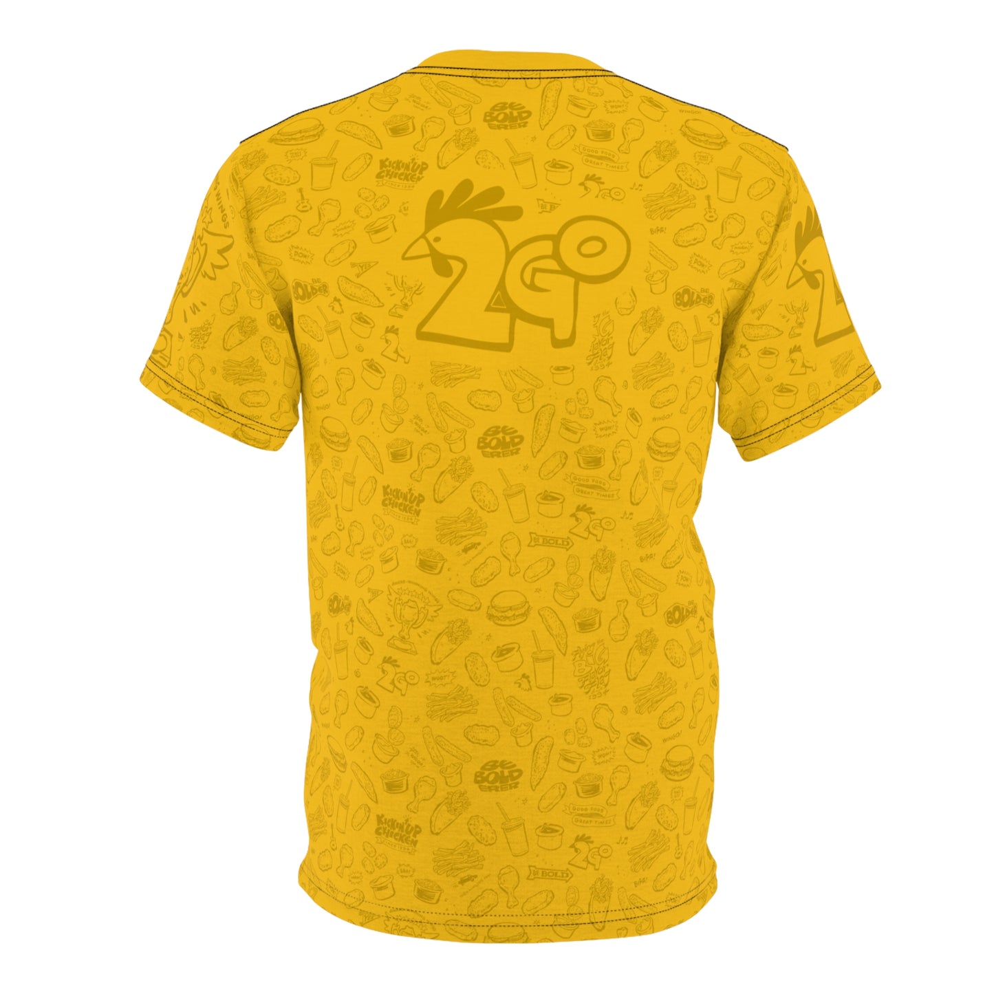 Dark Yellow on Yellow "Wings Pattern" Award-Winning Snack Theme Unisex Tee - Fun, Unique Apparel for Food Lovers