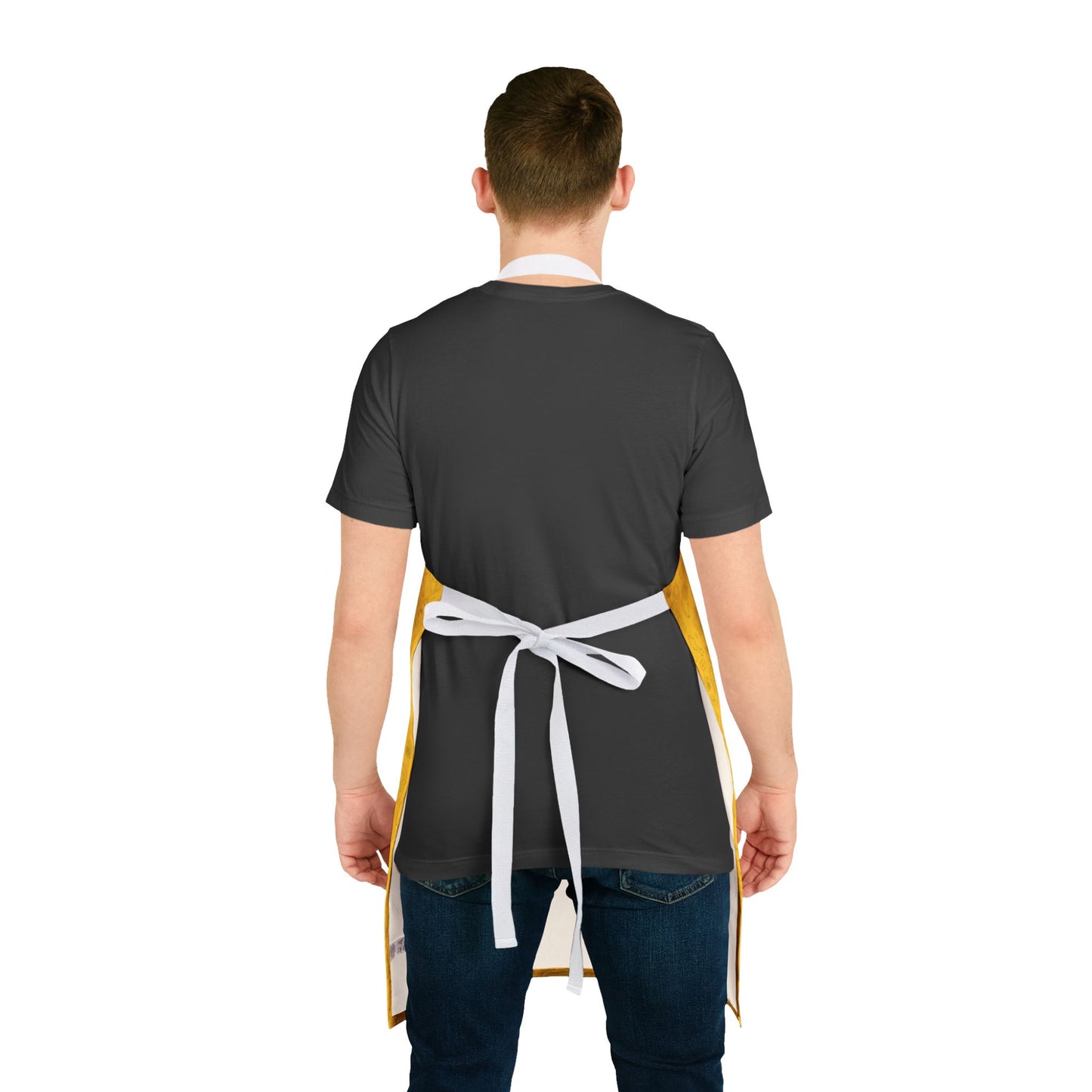 Dark Yellow on Yellow "2Go" Playful Chef Apron with Colorful Straps - Perfect for Cooking Enthusiasts