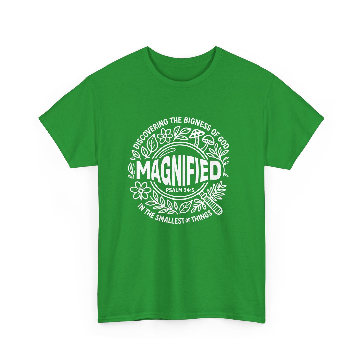 Inspirational Unisex Heavy Cotton Tee - Magnified Design, Motivational Shirt, Gift for Nature Lovers, Spring Fashion, Bible Verse Tee