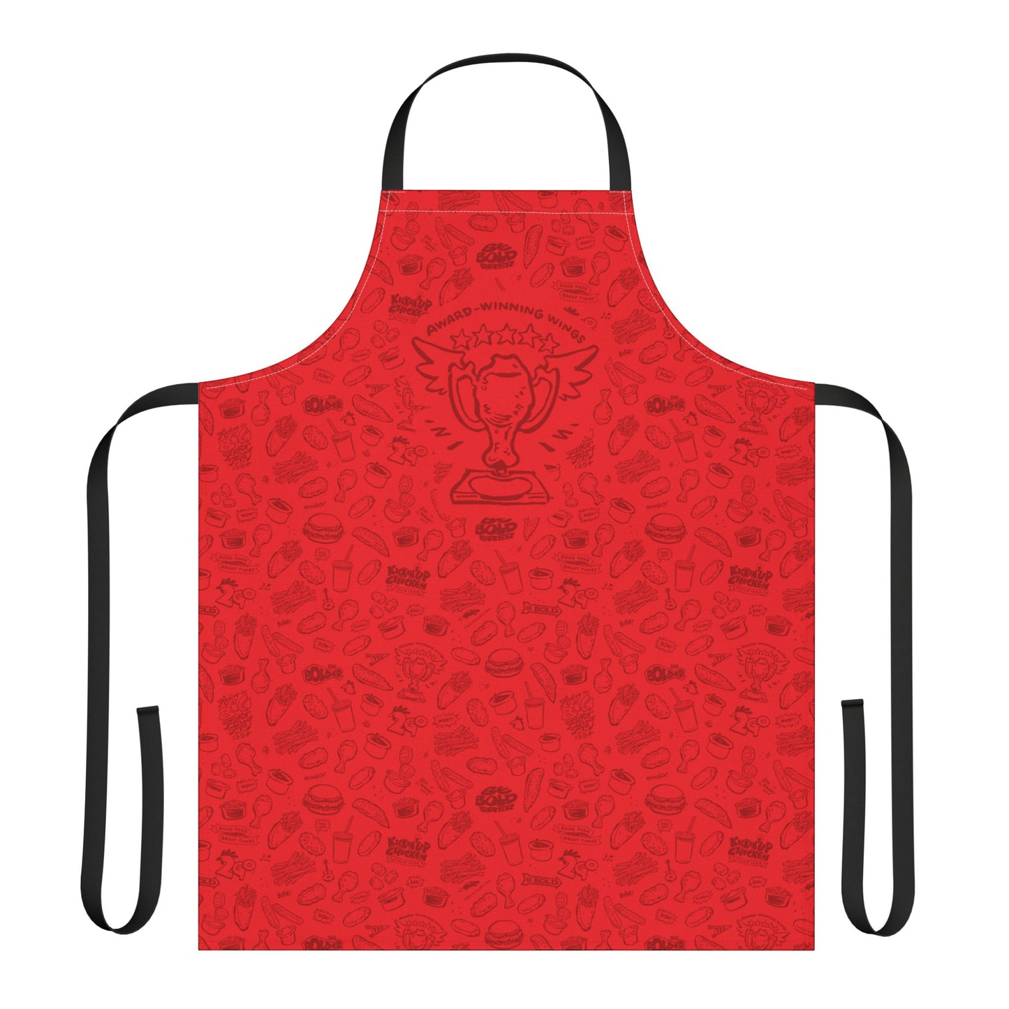 Dark Red on Red "Hero" Playful Chef Apron with Colorful Straps - Perfect for Cooking Enthusiasts