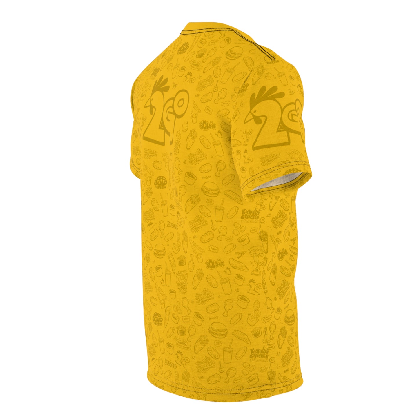 Dark Yellow on Yellow "Wings Pattern" Award-Winning Snack Theme Unisex Tee - Fun, Unique Apparel for Food Lovers