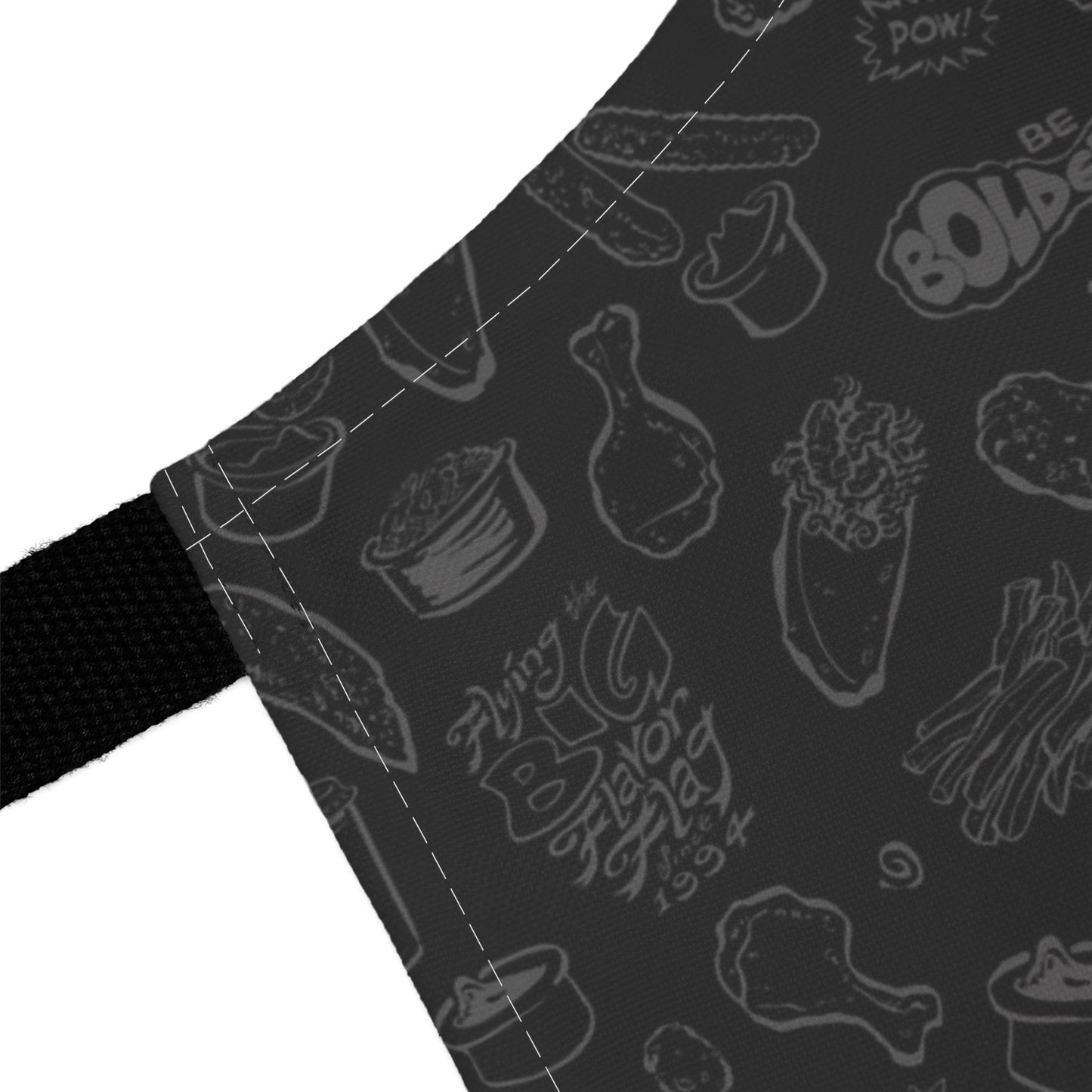 Light Gray on Black "Hero" Playful Chef Apron with Colorful Straps - Perfect for Cooking Enthusiasts