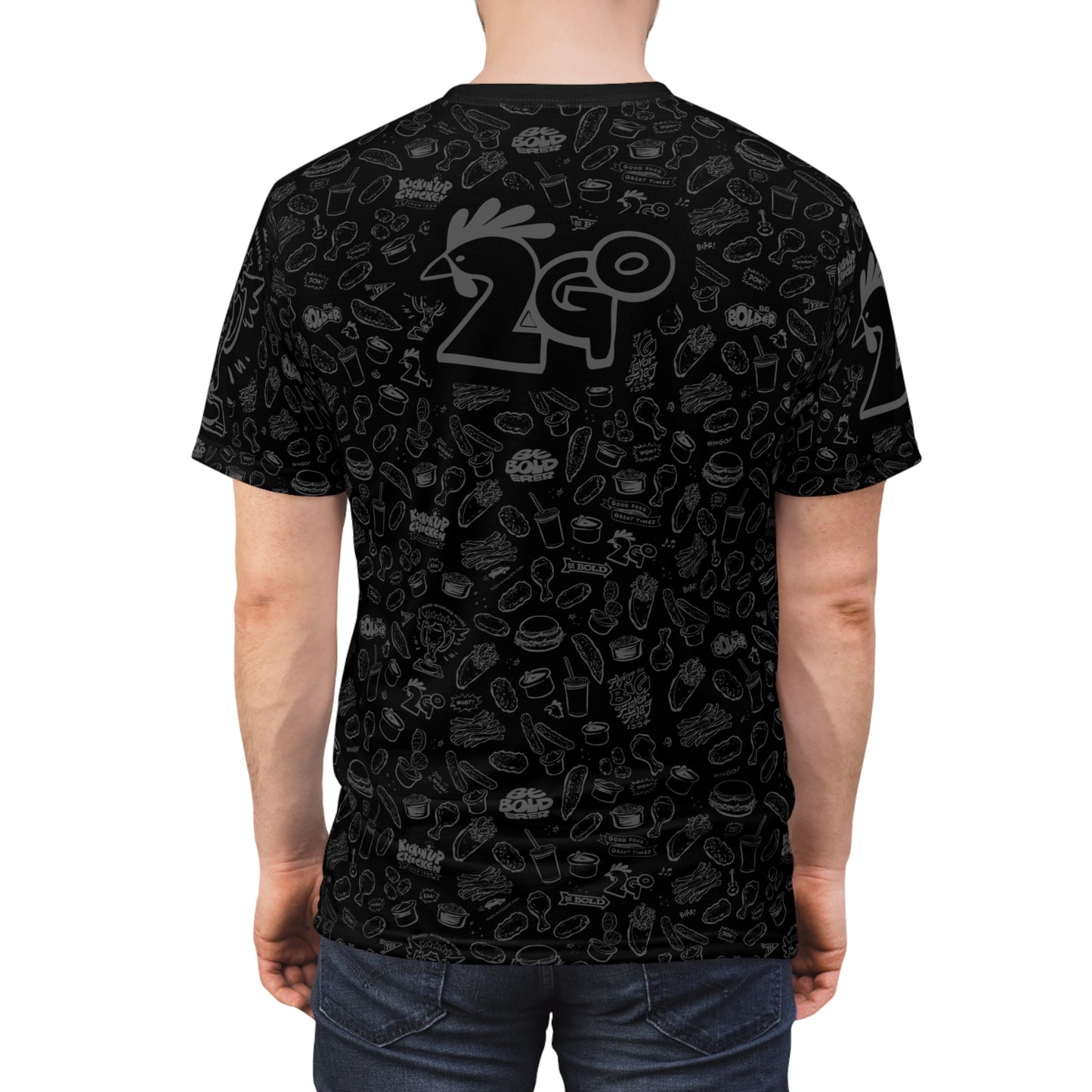 Light Gray on Black "Wings Pattern" Award-Winning Snack Theme Unisex Tee - Fun, Unique Apparel for Food Lovers