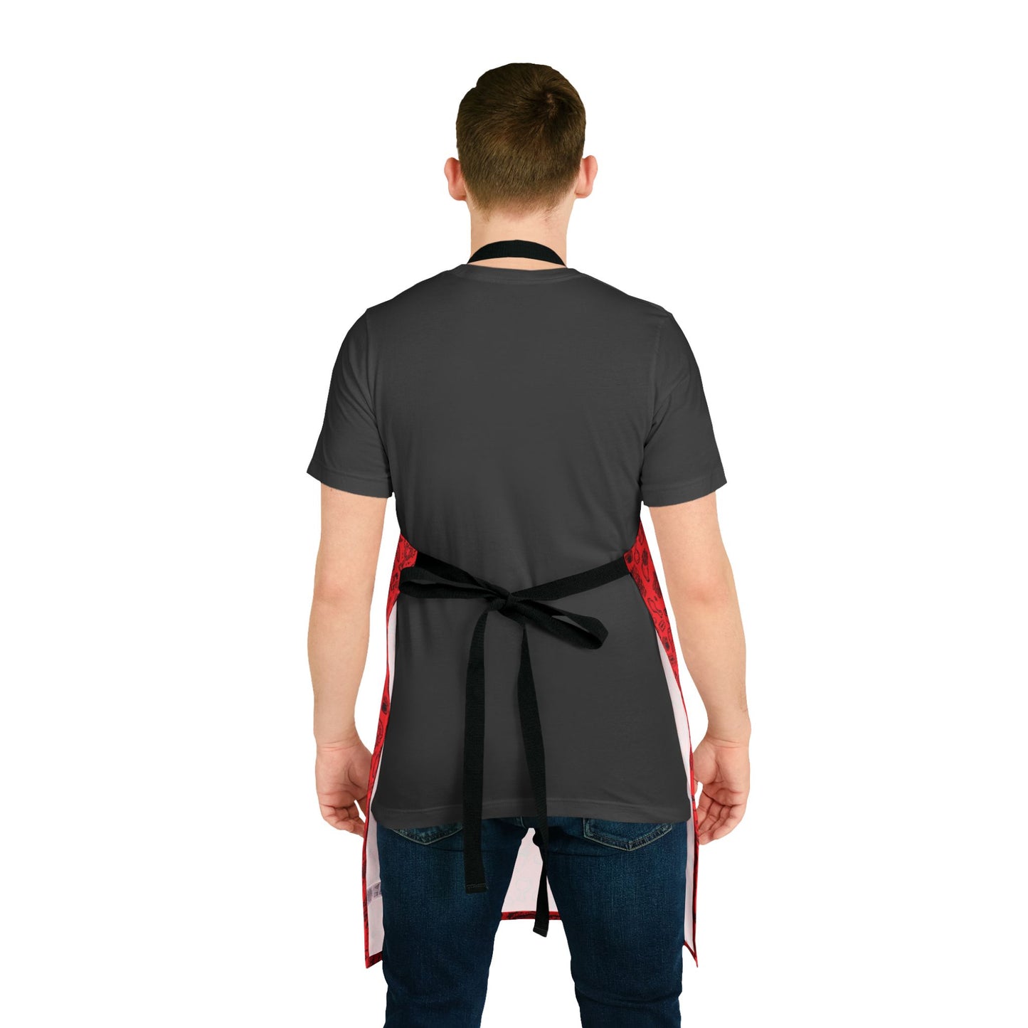 Black on Red "Hero" Playful Chef Apron with Colorful Straps - Perfect for Cooking Enthusiasts