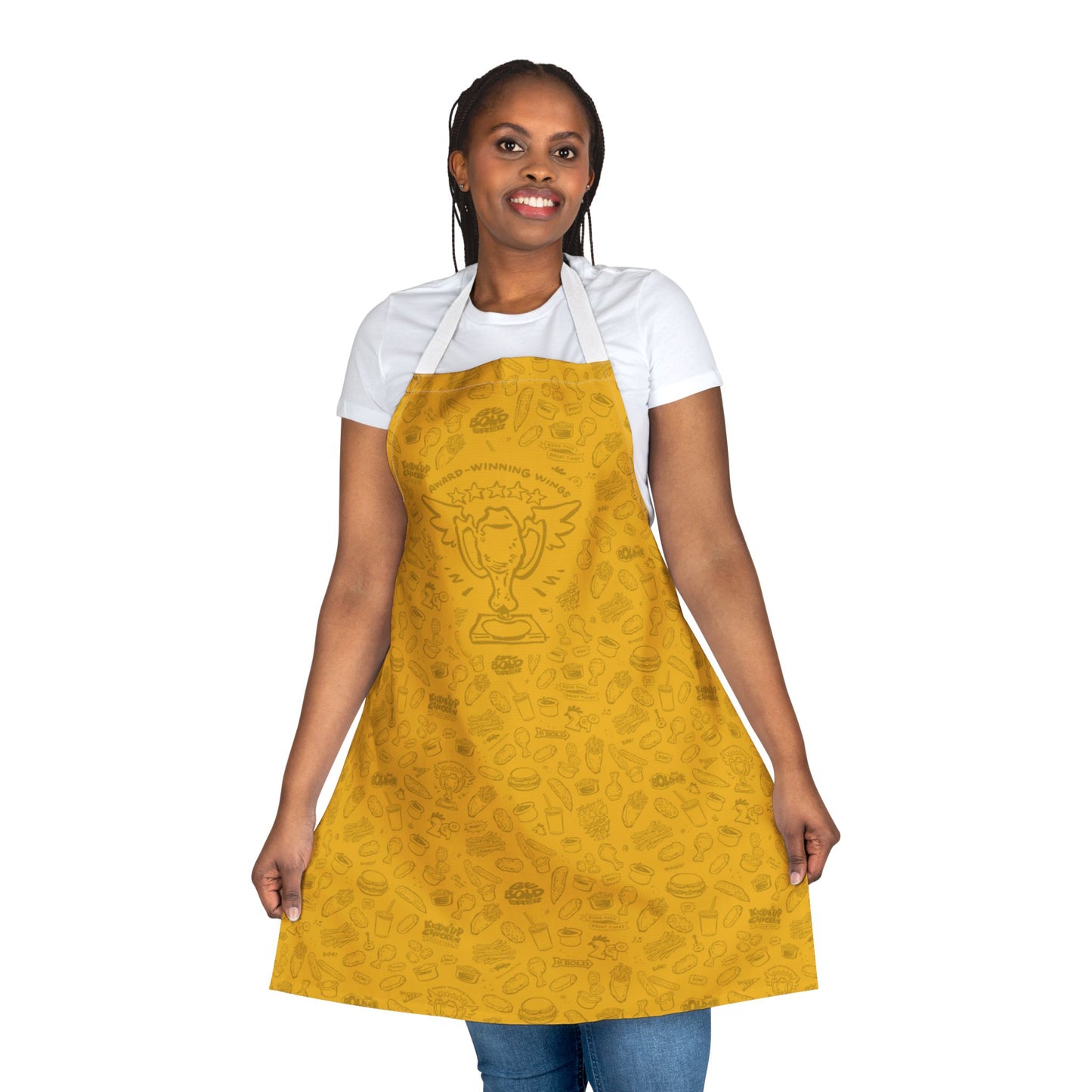 Dark Yellow on Yellow "Hero" Playful Chef Apron with Colorful Straps - Perfect for Cooking Enthusiasts