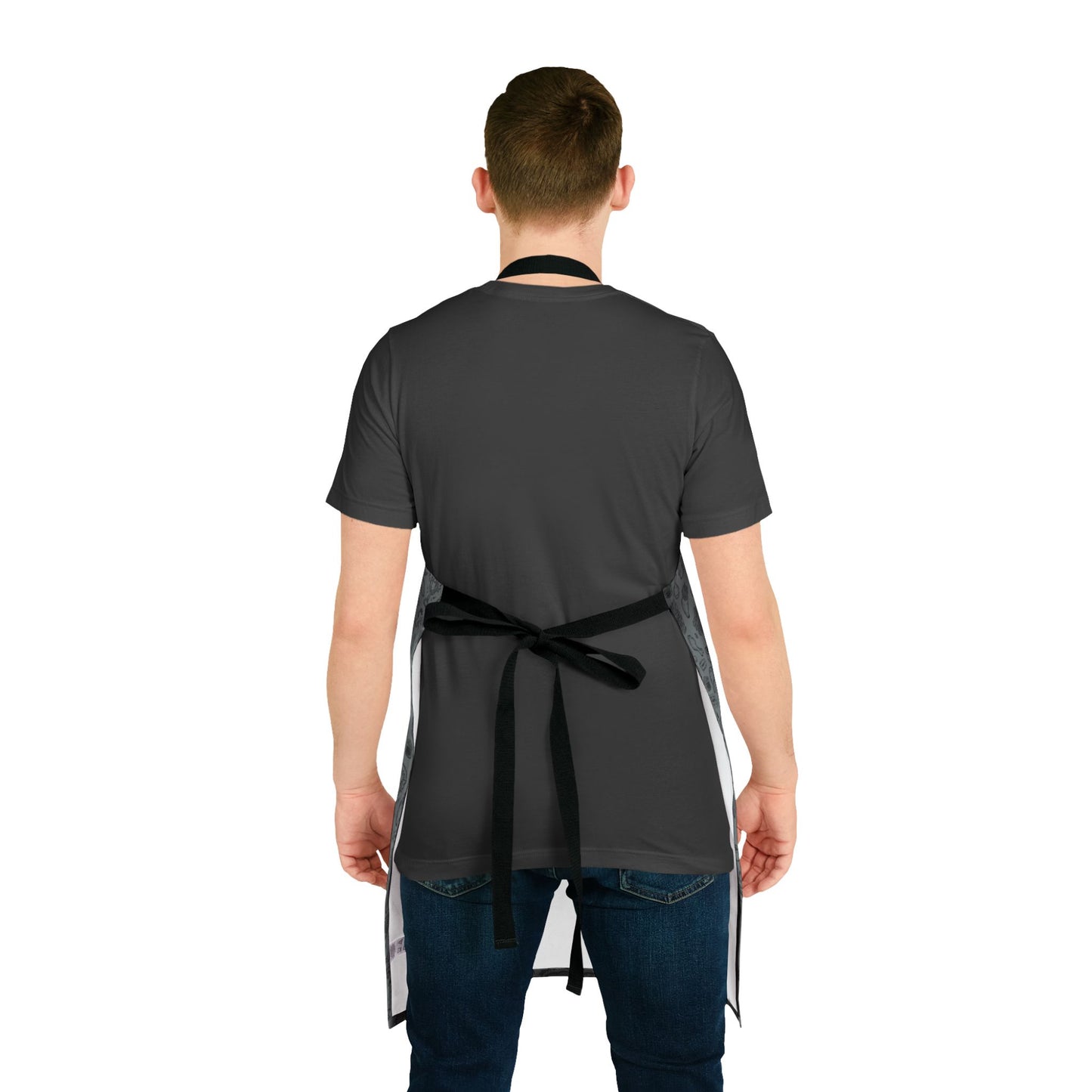 Black on Dark Gray "2Go" Playful Chef Apron with Colorful Straps - Perfect for Cooking Enthusiasts