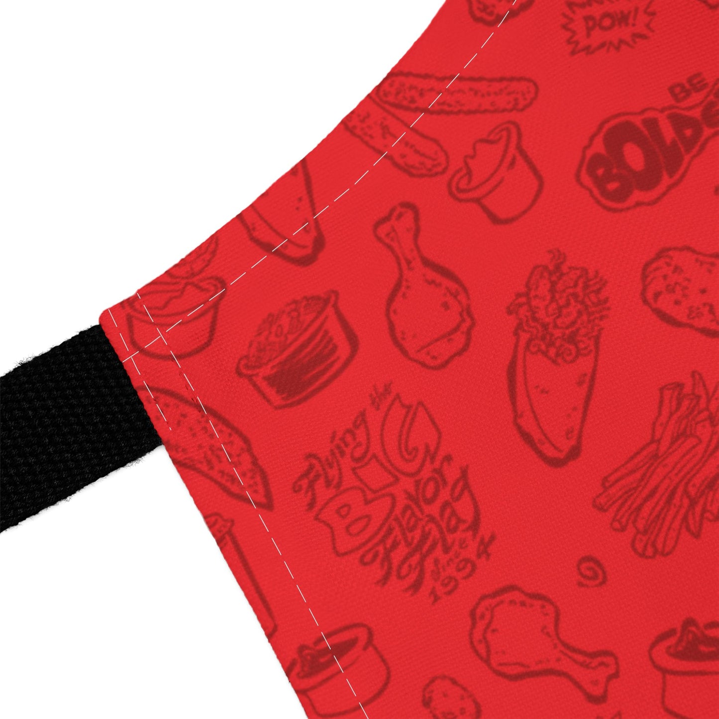 Dark Red on Red "Hero" Playful Chef Apron with Colorful Straps - Perfect for Cooking Enthusiasts