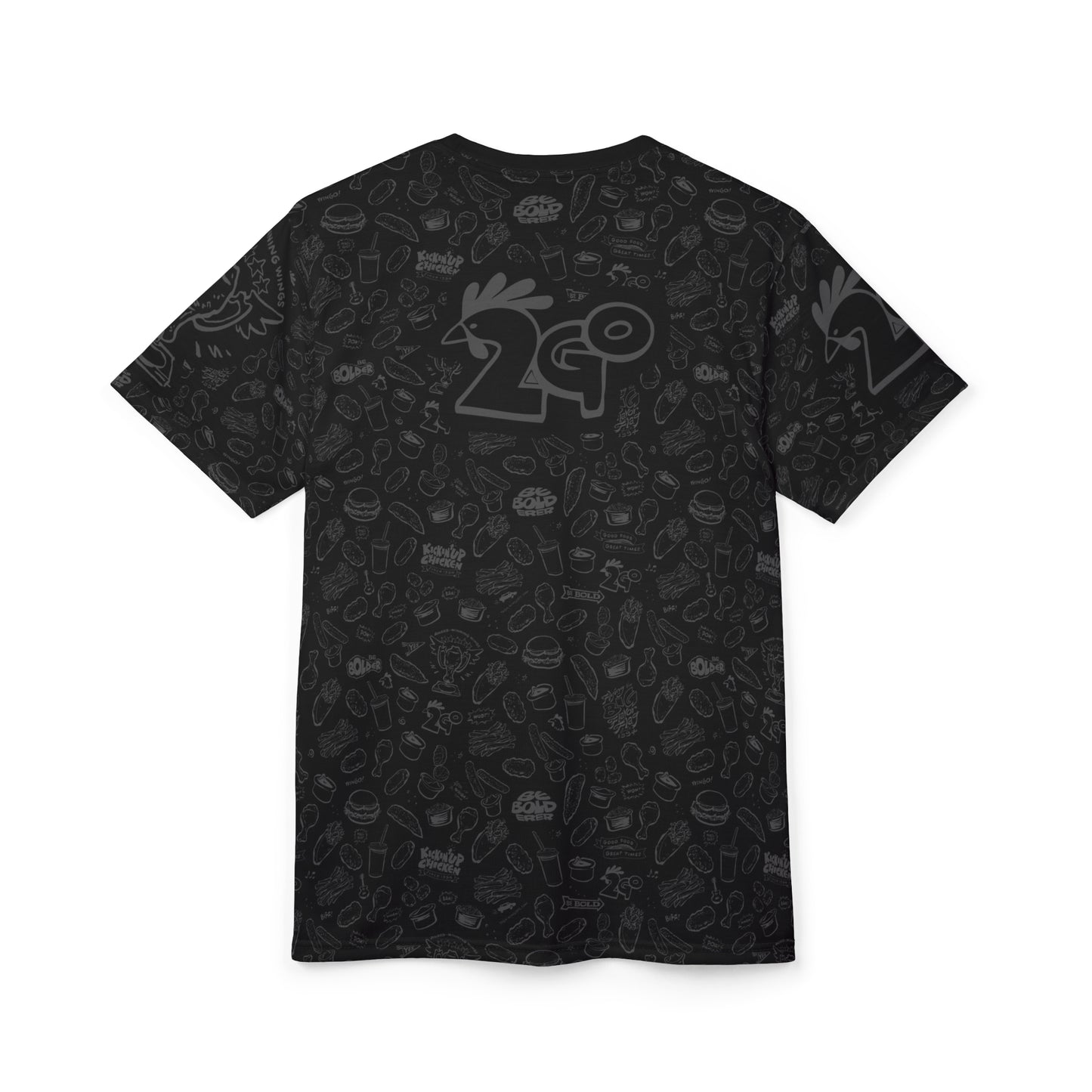 Light Gray on Black "Wings Pattern" Award-Winning Snack Theme Unisex Tee - Fun, Unique Apparel for Food Lovers