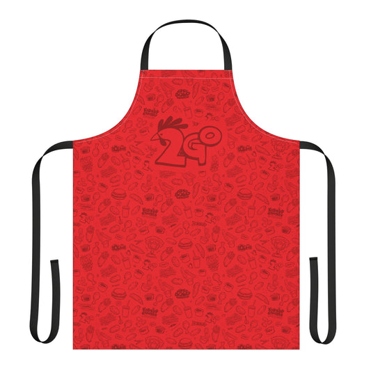 Dark Red on Red "2Go" Playful Chef Apron with Colorful Straps - Perfect for Cooking Enthusiasts