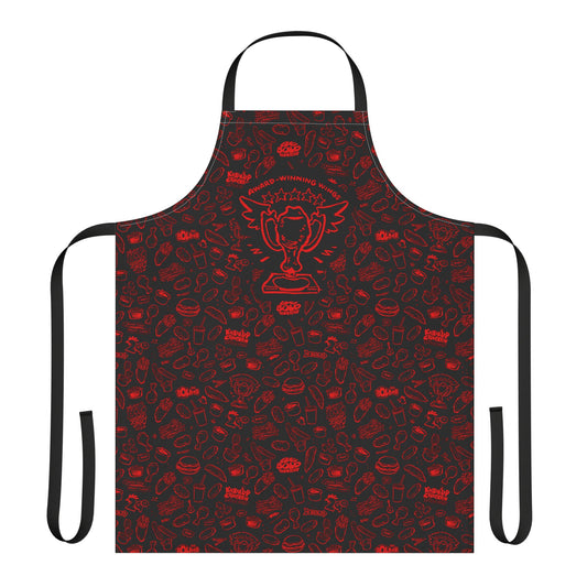 Red on Black "Hero" Playful Chef Apron with Colorful Straps - Perfect for Cooking Enthusiasts