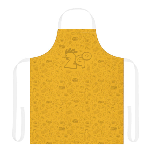 Dark Yellow on Yellow "2Go" Playful Chef Apron with Colorful Straps - Perfect for Cooking Enthusiasts