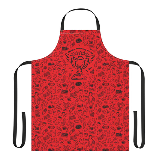 Black on Red "Hero" Playful Chef Apron with Colorful Straps - Perfect for Cooking Enthusiasts