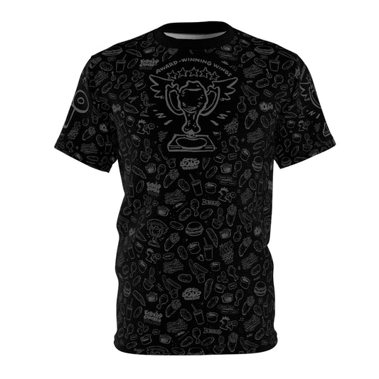 Light Gray on Black "Wings Pattern" Award-Winning Snack Theme Unisex Tee - Fun, Unique Apparel for Food Lovers