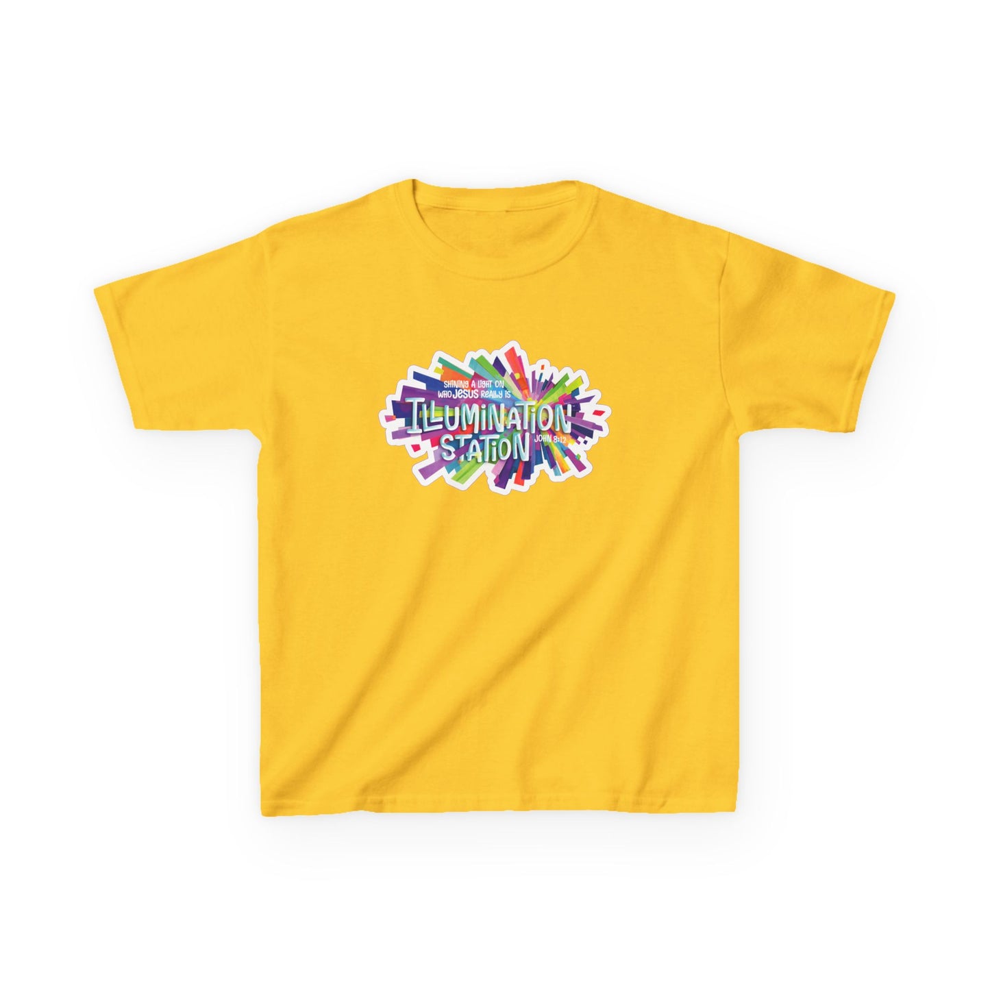 Kids Tee — Colorful "Illumination Station" Graphic Shirt