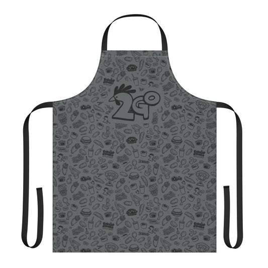 Black on Dark Gray "2Go" Playful Chef Apron with Colorful Straps - Perfect for Cooking Enthusiasts