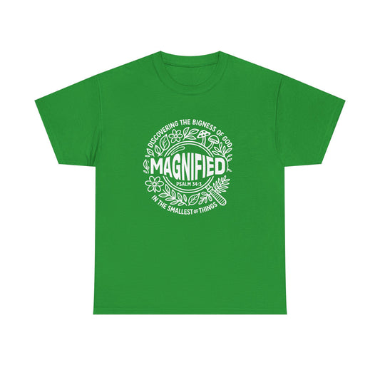Inspirational Unisex Heavy Cotton Tee - Magnified Design, Motivational Shirt, Gift for Nature Lovers, Spring Fashion, Bible Verse Tee
