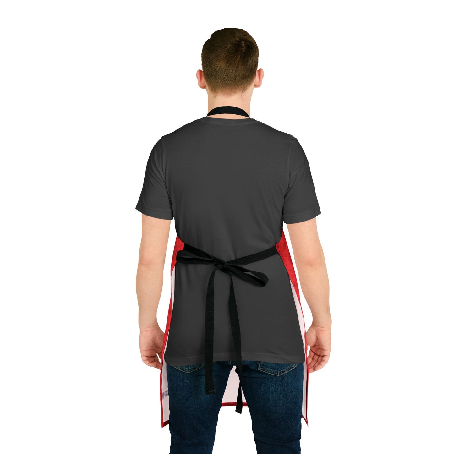 Dark Red on Red "2Go" Playful Chef Apron with Colorful Straps - Perfect for Cooking Enthusiasts